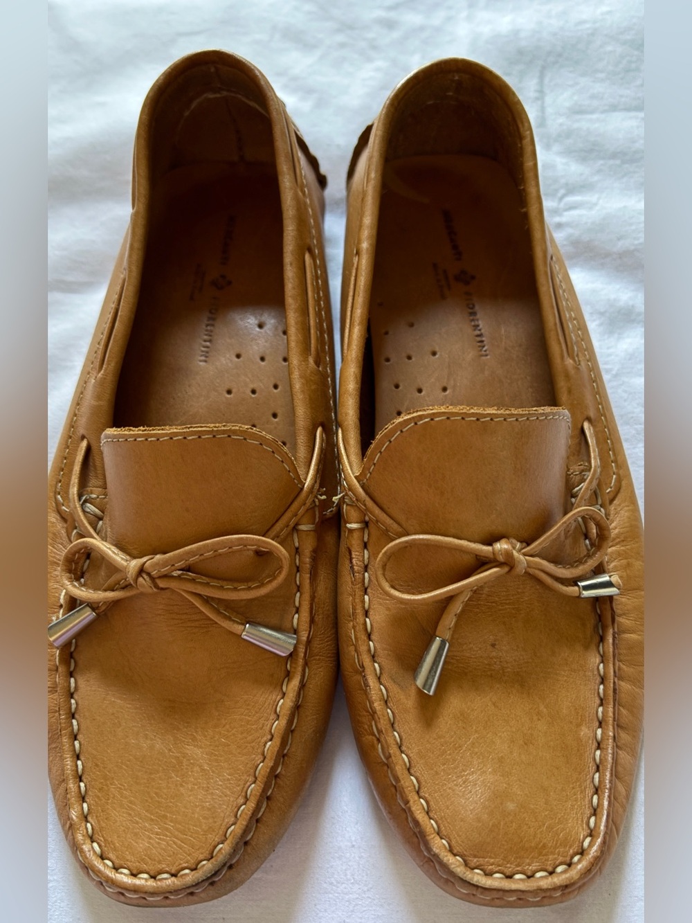 Mercanti Fiorentini Tan Leather Driving Loafers 7.5B